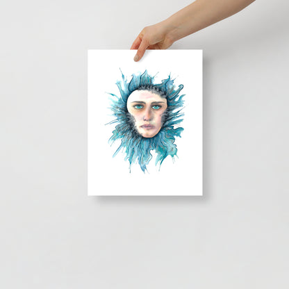 11x14 poster mockup of Drowning by Paula Di Marco, a dreamlike and emotionally evocative piece of healing watercolor art.